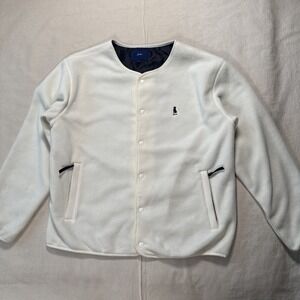 Yale Sweater Full Snaps Pockets Off White Sz M Men Old Money